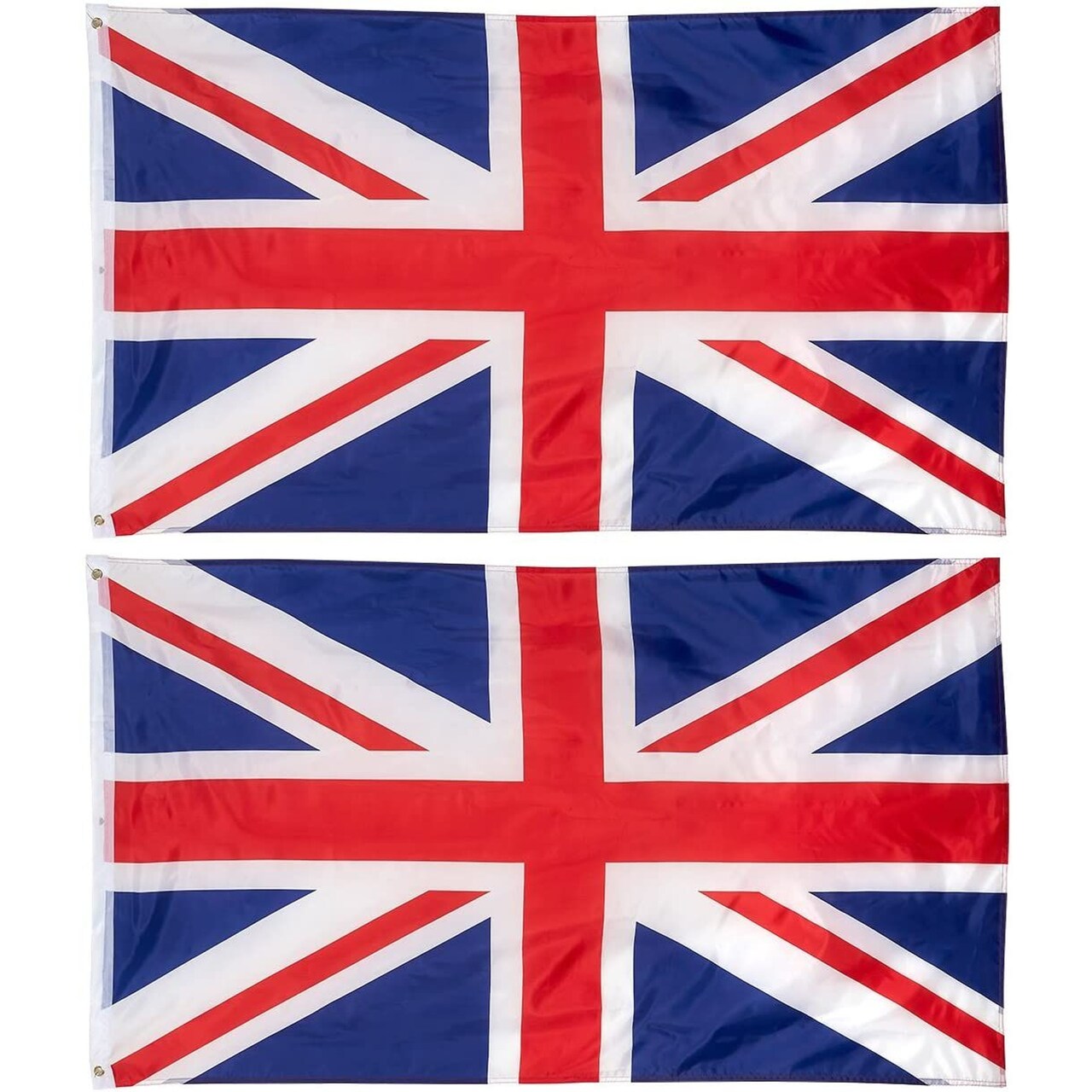 2-Piece Uk Flags - Outdoor 3X5 Feet United Kingdom Flags, British National Flag Banners, Double Stitched Polyester Flags with Brass Grommets, Decorations for Parties and Festivals, 3 X 5 Feet